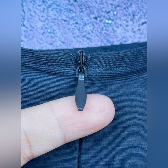 Harshman Womens Mabel Cotton Asymmetrical blue Top large - Picture 16 of 17